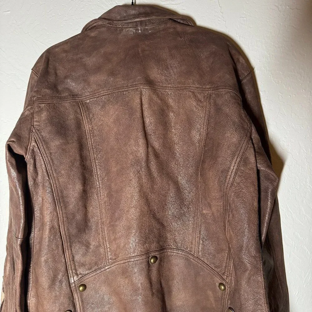 FREE PEOPLE We The‎ Free Jealousy Washed Wine Vegan Moto Jacket Size XS NWT